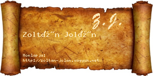 Zoltán Jolán névjegykártya