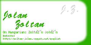 jolan zoltan business card